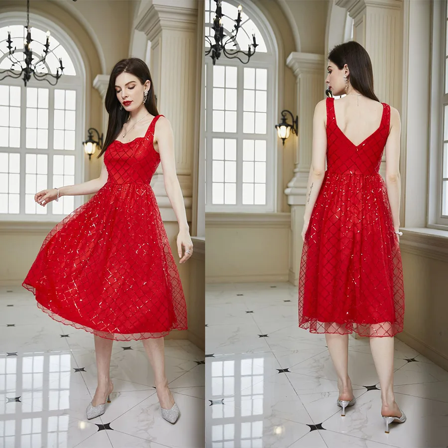 

Women Sexy Elegant Slash Neck Dress Female 2023 Sleeveless Ball Gown Dresses Lady Autumn Winter Evening Party Club Clothes