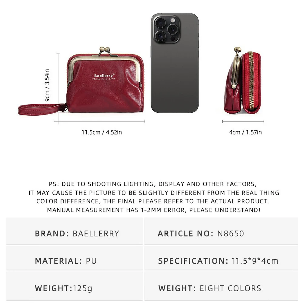 Baellerry Women's PU Accordion Wallet, Hand Carry Zip Coin Purse with 12 Card Slots & ID Window (Blush Pink, 8 Pockets)