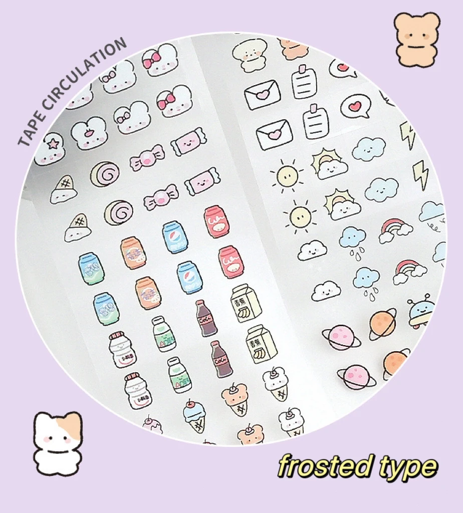 3M Graffiti Hand Tent PET Waterproof Kawaii Tape Colorful Letter Symbols Cute Cartoon Creative Decorative Stickers Material