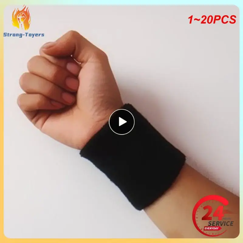 

1~20PCS Working Out Black Comfortable Moisture-wicking Versatile Athletic Wristband Fitness Accessories 8 X 8cm Cotton Sweatband