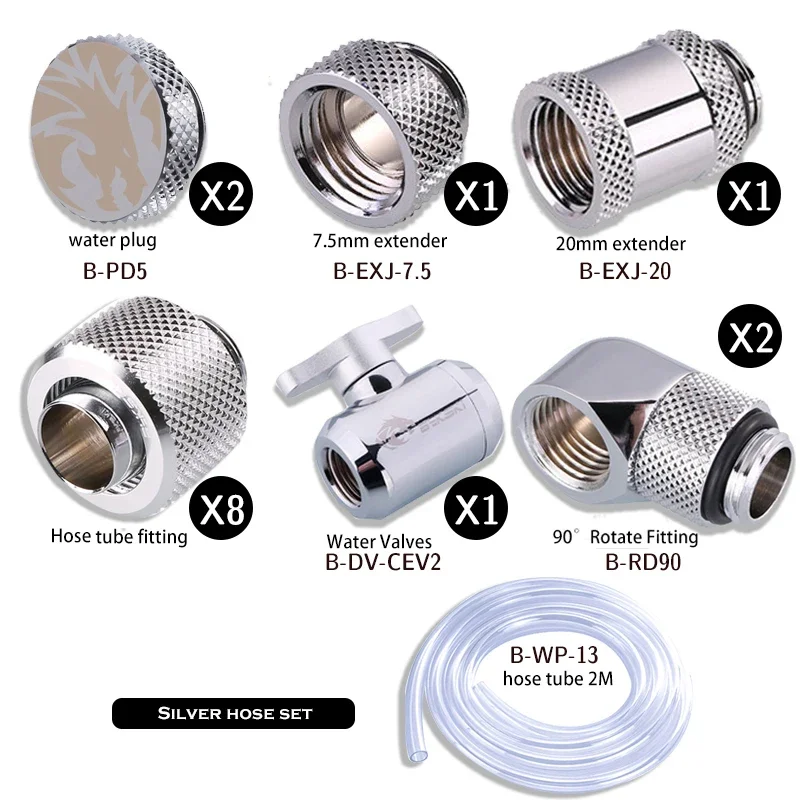 Bykski Kit de Encaixe de Tubo Macio Mangueira pc com Resfriamento por Água od 13 16 mm - Imagem 3