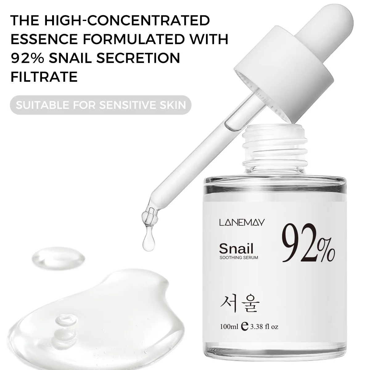 100ml 92% Snail Soothing Facial Essence Multi in One Skin Care Hydrating and Moisturizing Face Serum 4