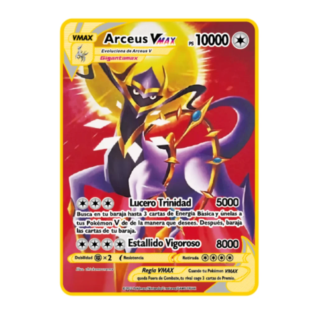 strongest pokemon arceus card Vmax Arceus Is The Strongest Pokemon 10000 Point Arceus Vmax Pokemon Metal  Cards DIY Card Pikachu