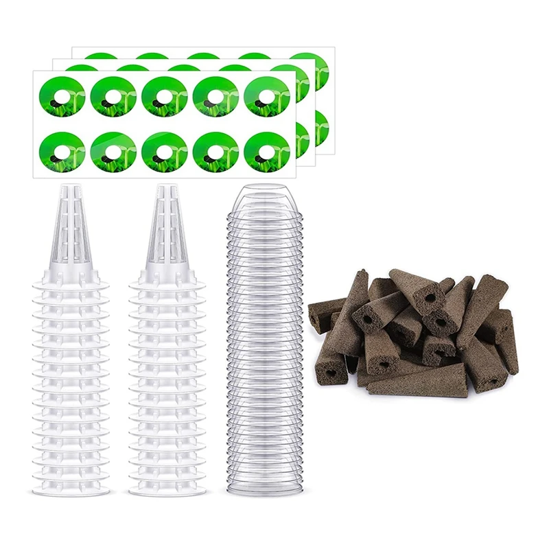 

120 Pcs Garden Accessories Pod Kit Plant Grow Sponges Label Including Grow Baskets Transparent Insulation Lid