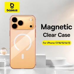 Baseus Magnetic Clear Case with Wireless Charging Compatibility - iPhone 16 Pro Max (Clear PC Case)
