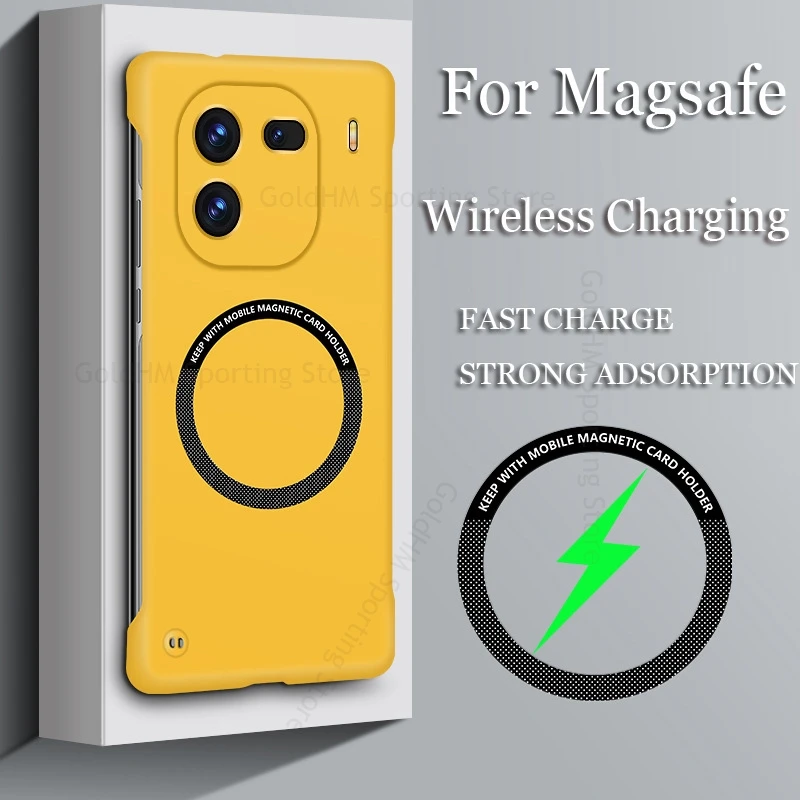 

For vivo iQOO Z9 Turbo For Magsafe Magnetic Matte Frameless Case For VIVO iqoo Z9x Z8x Z7i Z6 Z5 z9 Candy Color Magsafing Cover