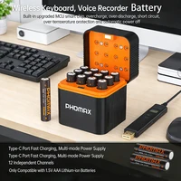PHOMAX Rechargeable Lithium Battery AA 4200mWh High Capacity 1.5V Batteries 12-slot Charger For Mouse Remote Control Flashlight 4