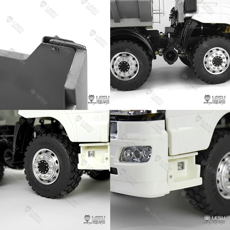 Boys Gifts Lesu 1/14 8*8 Metal Hydraulic RC Dumper Truck Tipper Light Sound For DIY Tamiyay Th15856-SMT7 4