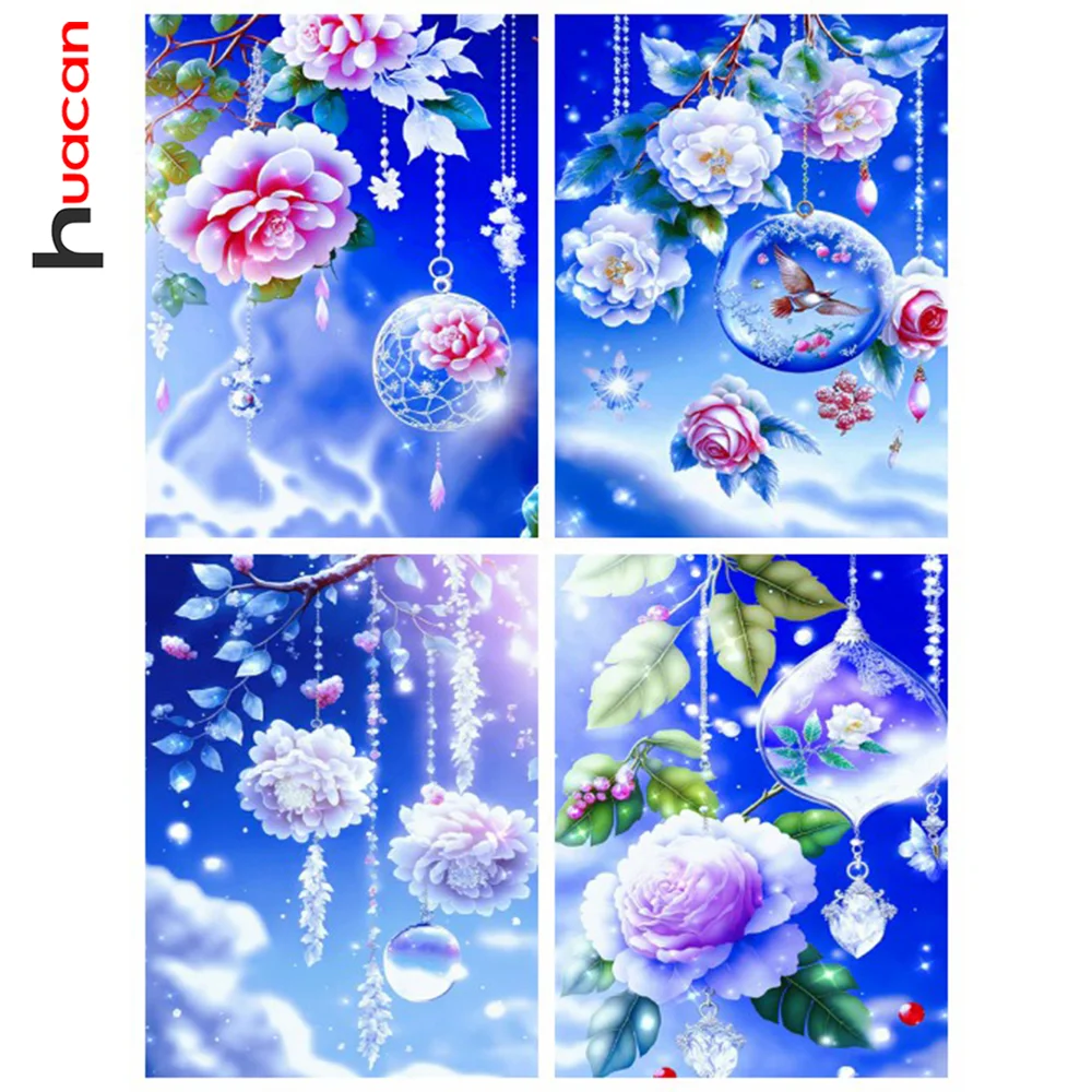 Huacan Diamond Painting Kits Flower Fantasy Decoration Home Mosaic Rose  Full Square Round Wall Art - AliExpress