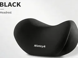 Ergonomic Memory Foam Car Neck and Lumbar Support Cushion Set (Black waist)
