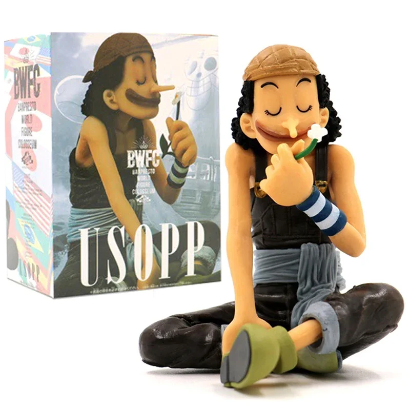 

Цельный аниме Usopp запах цветов Сидящая позиция экшн-фигурка модель куклы Коллекция детский подарок настольное украшение