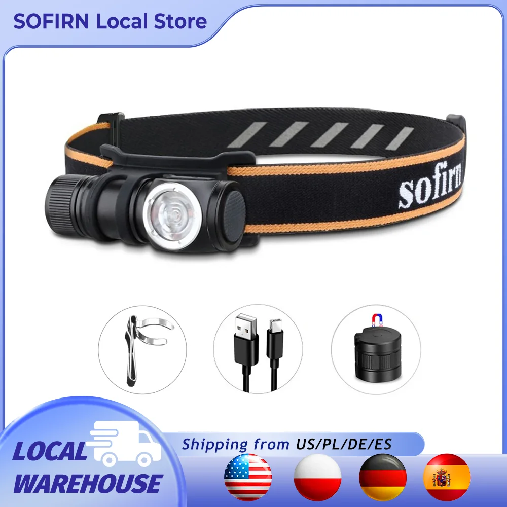 Sofirn HS10 USB C wiederaufladbare Mini 16340 Stirnlampe 1100 lm TN3535 90 CRI Winkel Taschenlampe TIR Optik mit Magnetschwanz 2 Gruppen