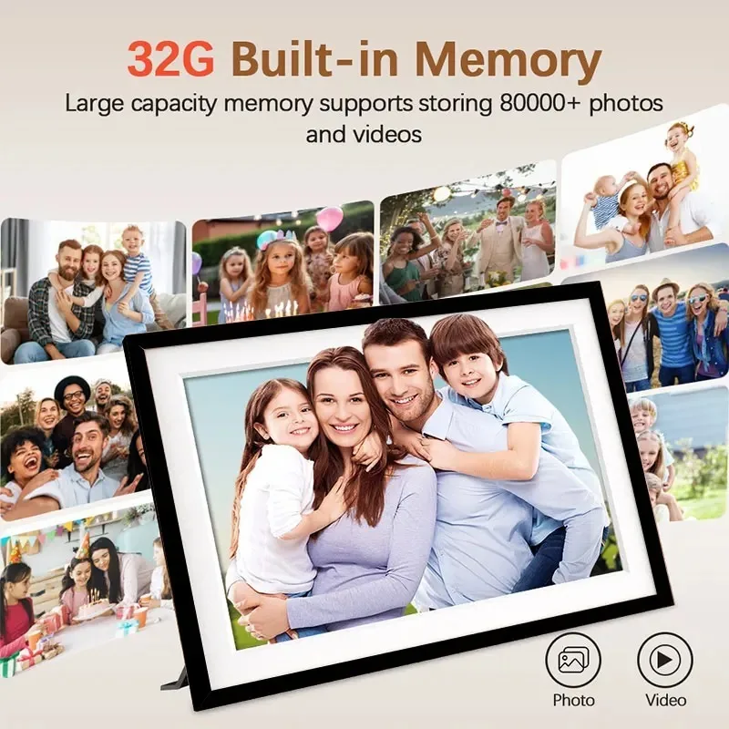 Frameo 15.6 Inch WiFi Digital Picture Frame 1920 * 1080 IPS Touch Screen HD Disply Builtin 32GB Smart Photo Frame Christmas Gift view 4