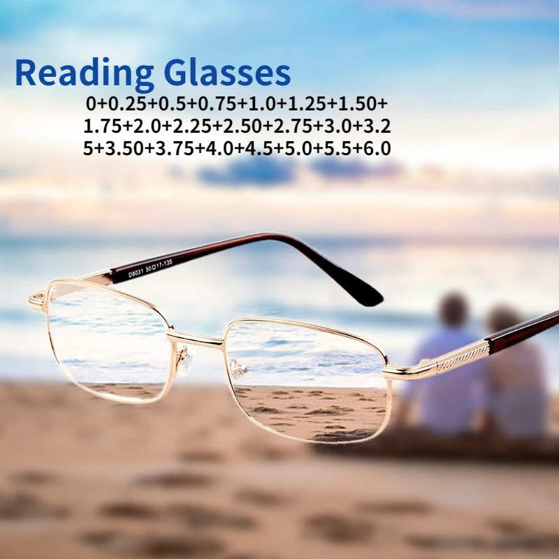 

Metal Men's Reading Glasses women crystal Glass lenses Farsightedness +50 +75 125 +175 +225 +275 +325 +375 +450 +500 +550 +600