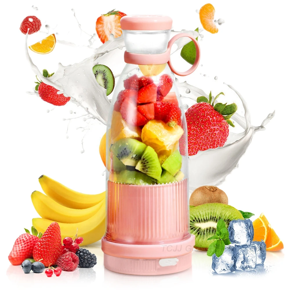 Fresh Juice Bottle Blender Plus 500ml Blender Wireless Fruit Mixers 6  Blades 2400mAh Food Milkshake Smoothie Ice Crush Cup - AliExpress