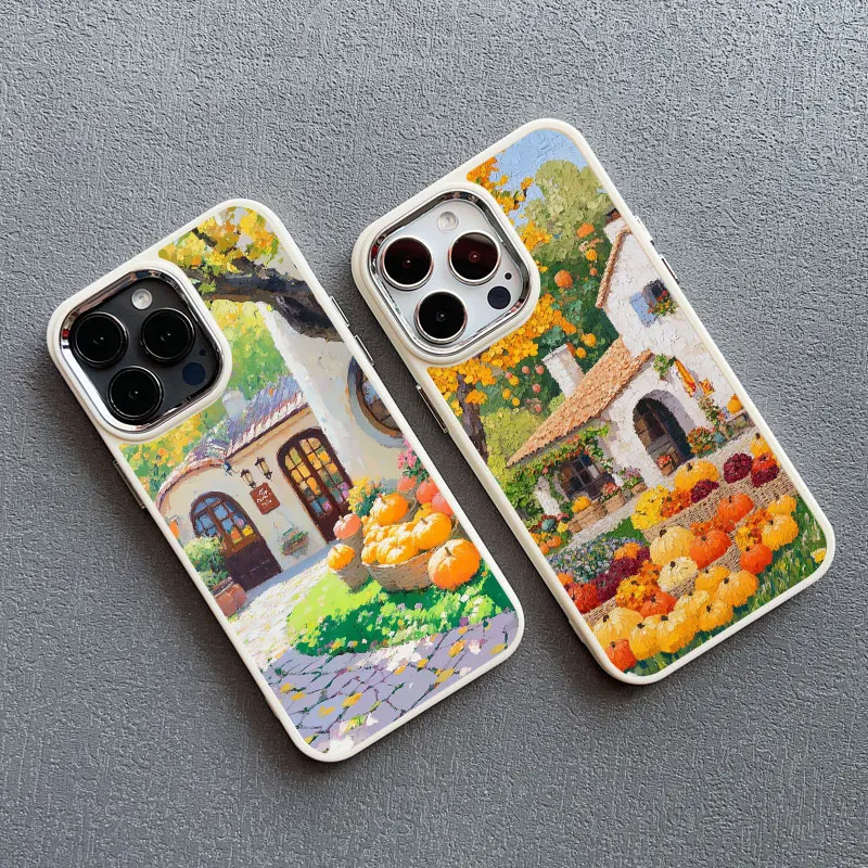 Herbst Landschaft Ölgemälde Silikon Telefon Fall Für iPhone 16 13 12 Mini 11 Pro Max 15 14 Pro Max Plus XR XS X 7 8 SE Zurück Abdeckung – Detail 16