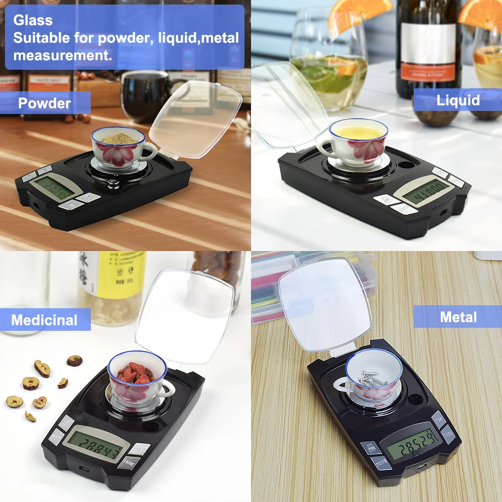 NEWACALOX 미니 디지털 포켓 체중계, USB 충전 밀리그램 체중계, 100g, 50g x 0.001g, 정밀 쥬얼리 의학 실험실 체중계, 0.001g