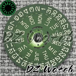 Luminous Green/Blue Date Wheel Dial for Automatic Movement Watches (Green 01)