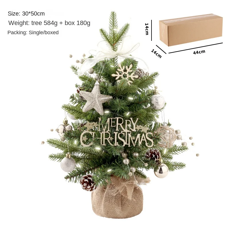 Christmas Decorations PE+PVC Rotating Music Box Mini Christmas Tree Set Tabletop Decoration