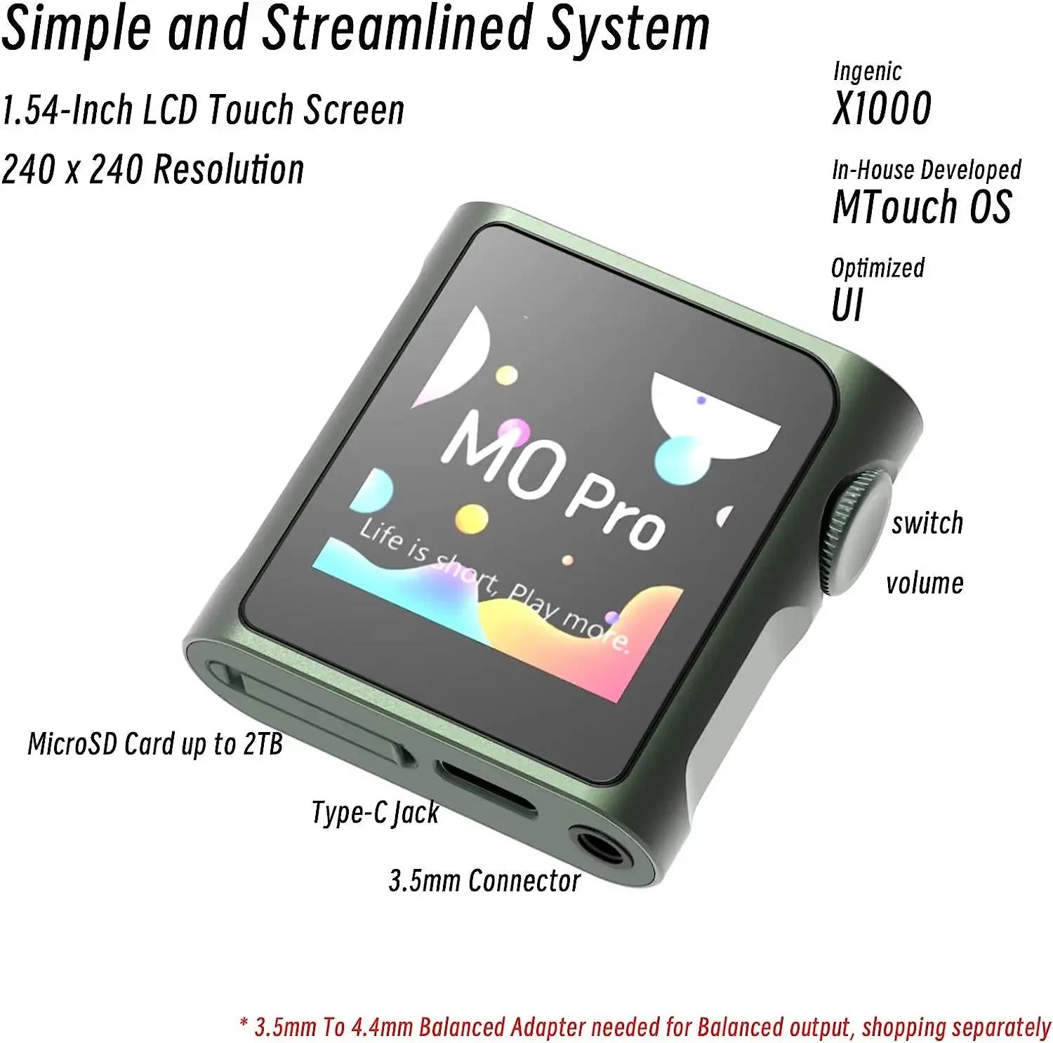 SHANLING M0 Pro Hi-Res Audio Portable HIFI Music Player MP3 USB 