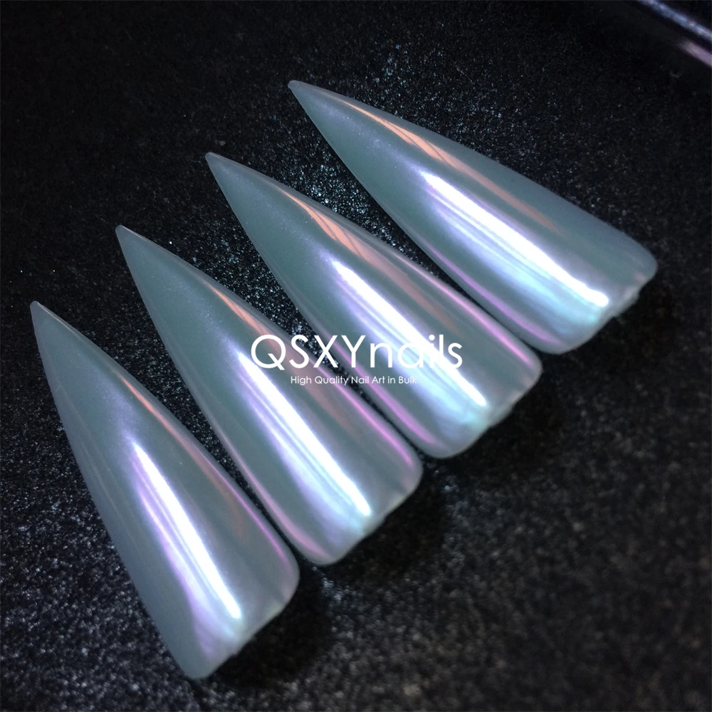 0.5g Fantastic Purplish Red Amaranth & Green Aurora Chrome Mirror Powder Nail Art Smooth Rubbing Pigment Glitter for Gel Polish