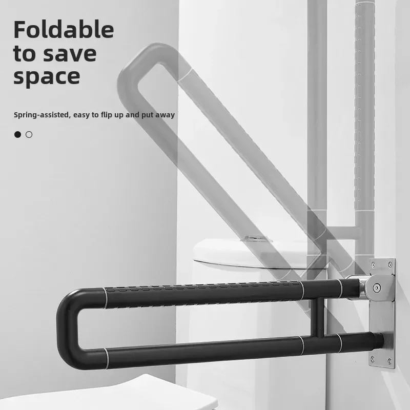 Toilet Grab Bars Foldable Stainless for Seniors Elderly Handicap Toilet Safety Frame Handle Support Rail Bath Shower Handrails