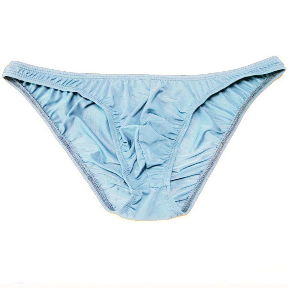

Ice Silk Underwear Men Soft Wet Translucent Low Waist Underpants Seamless Breathable Thin Bikini Bulge Pouch Briefs Panties