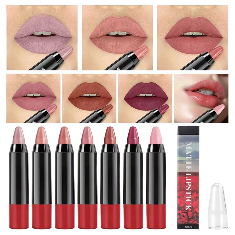 Matte Brown Liner Lip Pencil Outline Contouring Lasting Non-stick Cup Waterproof Lipstick Contouring 3D Lip Shape Makeup