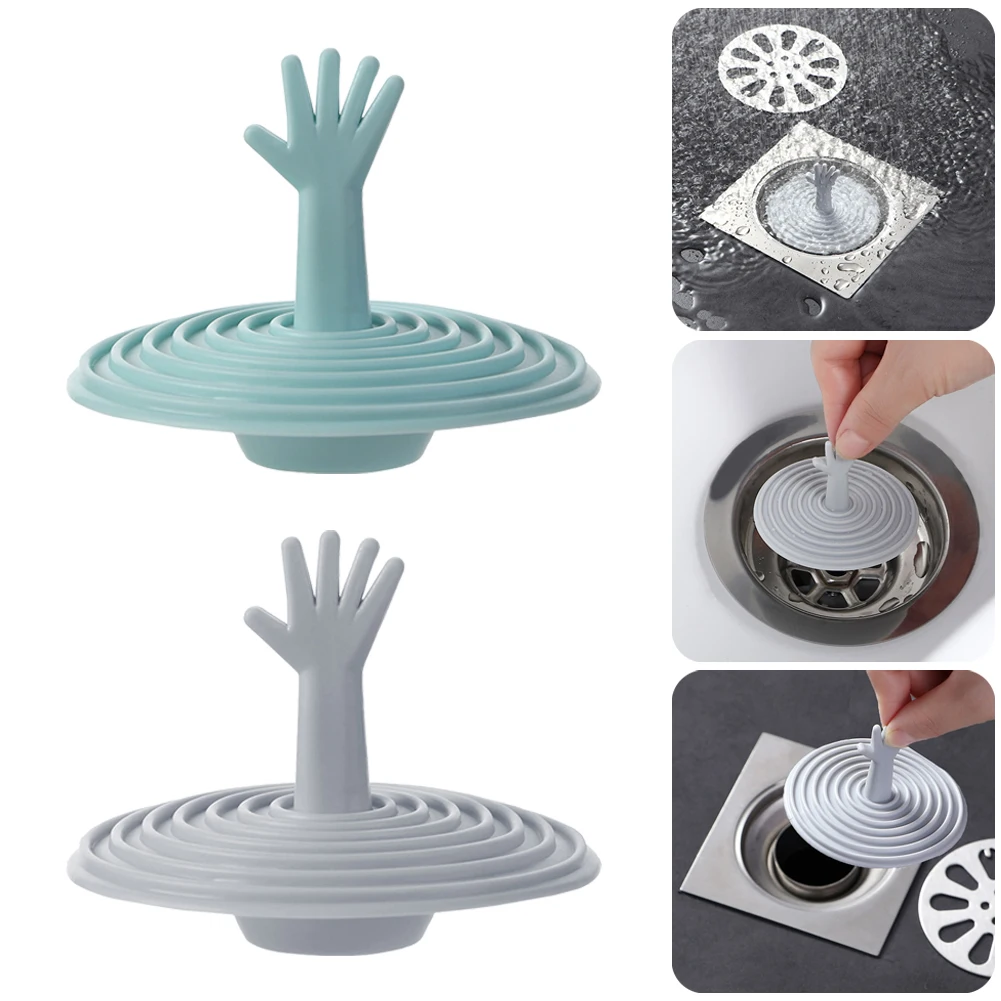 Silicone Bathtub Stopper Leakageproof Drain Cover Sink Hair Stopper Tub Flat Plug Bathroom Accessories
