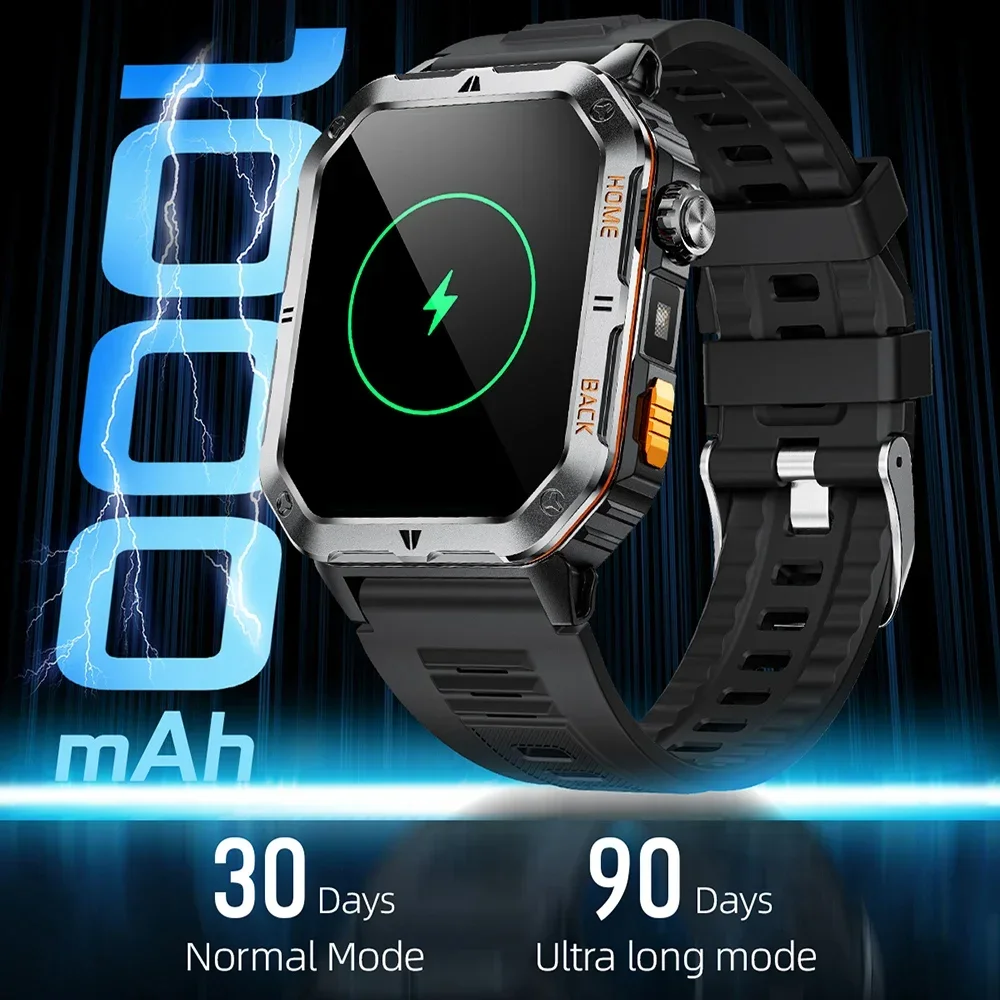 Military 1000mAh Smart Watches for Men 3ATM Waterproof LED Light BT Call Smartwatch Fitness Sports Watch for Woman Android 2026