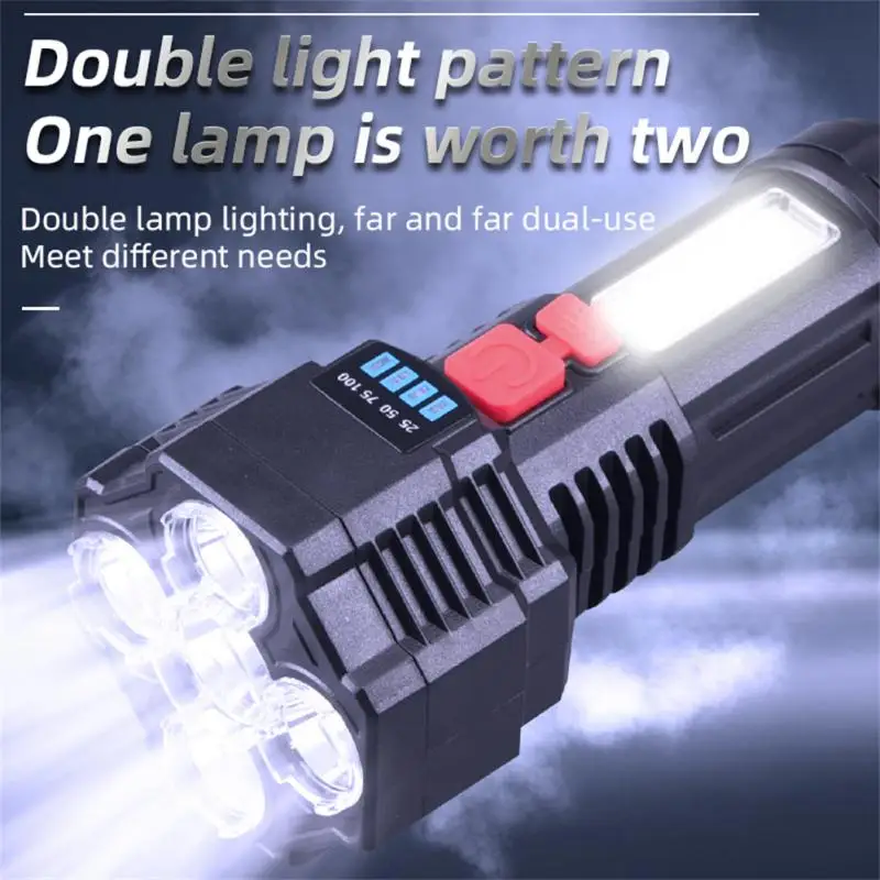 미니 LED 토치 F-t25 고강도 푸시 스위치 내장 대용량 배터리, USB 충전 조명, 줌 가능 토치, ABS 방수