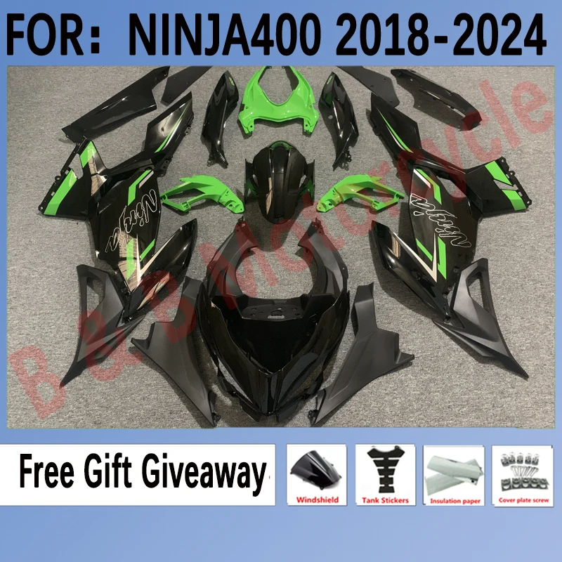 

For Ninja400 2018 2019 2020 2021 2022 2023 2024 Bodywork Cowling Full Fairing Kit Fit Ninja 400 2018-2014set Black Green