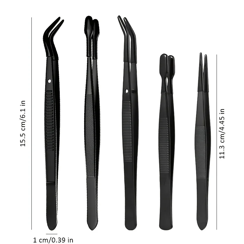 2/3/5/6pcs 고무 팁이 있는 핀셋 고무 PVC 실리콘 코팅 논마링 플랫 팁 벤트 팁 핀셋 팁이 있는 핀셋