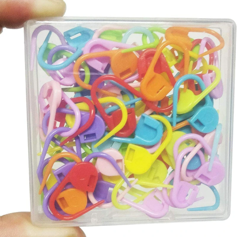 

100/50 шт. пластиковый маленький зажим из смолы маркеры для стежков с замком инструменты для вязания крючком с защелкой инструменты для вязания игольчатый ЗАЖИМ КРЮЧОК швейный инструмент разных цветов