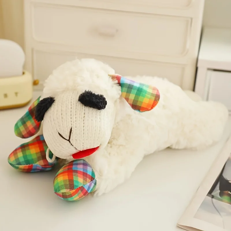 1Pcs Squeaky Plush Lamb & Alpaca Dog Toys - Soft, Durable Chew Play for Medium Breeds 5