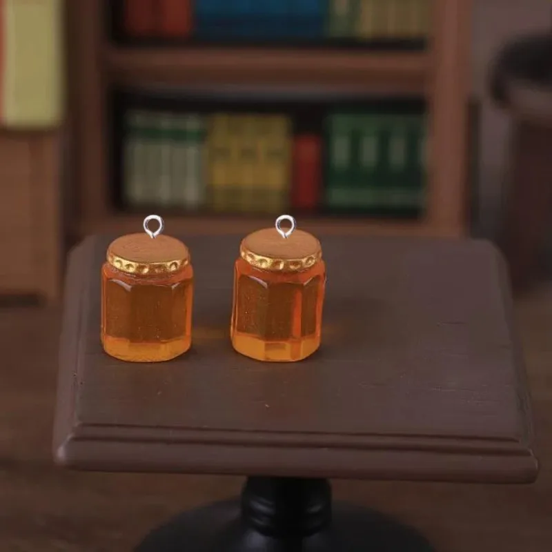 10개 귀여운 레진 잼 참 장식품, 쥬얼리 제작 재료, 새로운 수제 꿀병 참 장식품, DIY 귀걸이 가방 장식