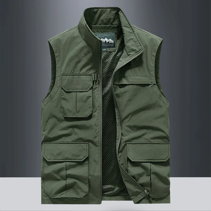 Coat Summer for Men Gilet Tactical Military Vest Motorcyclist Spring Work Tool Sleeveless Jacket Man Hunting Denim Mesh Waist