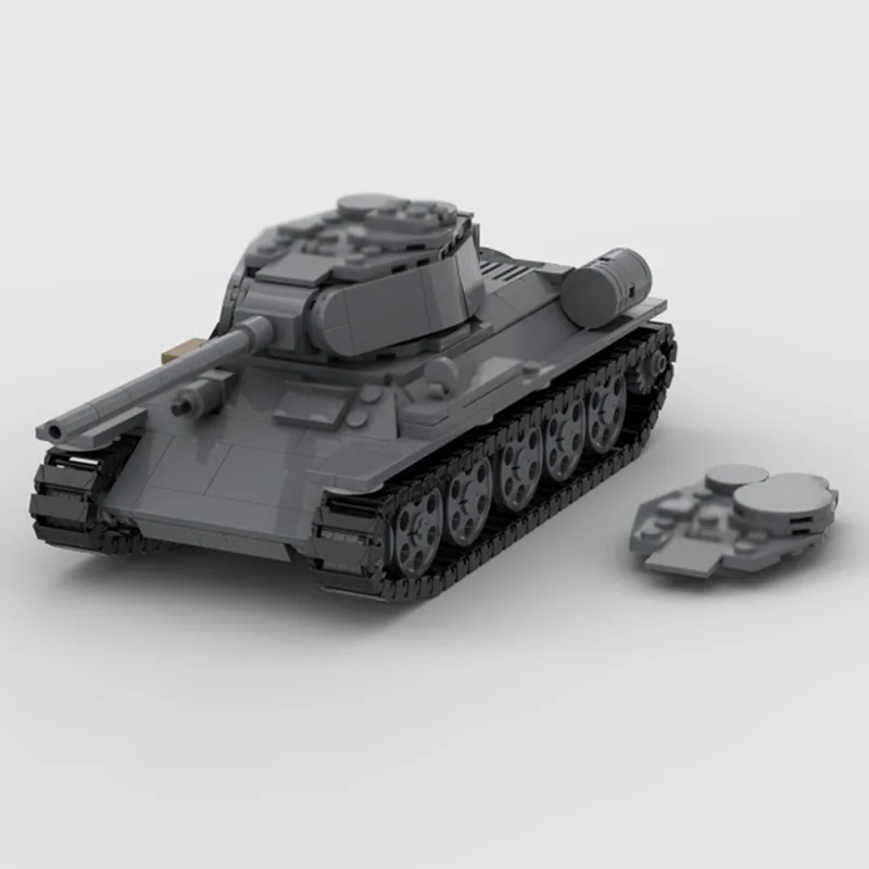 T-34-85 제2차 세계대전 군용 탱크 모델 MOC 빌딩 블록 전쟁 장비 모듈형 기술 조립 어린이 장난감 세트 선물 휴일용