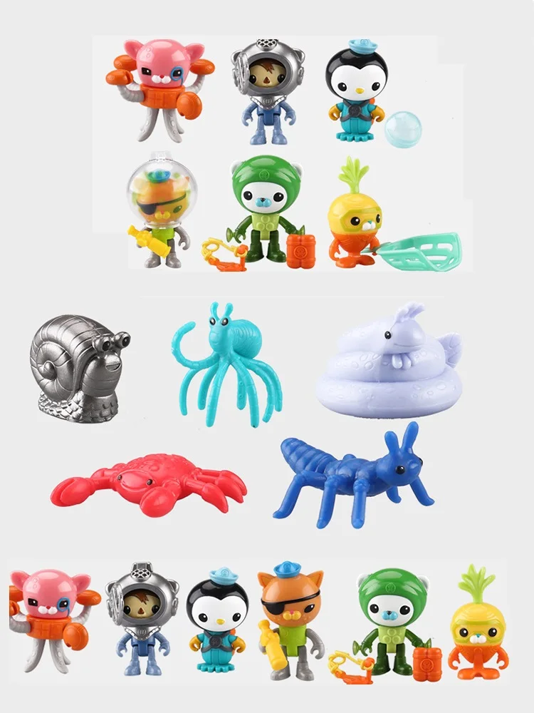 

The Octonauts Action Figures Peso Kwazii Glow In The Dark Marine Creature Vampire Squid Sea Snot Bolb Slime Eel Pack PVC Toys