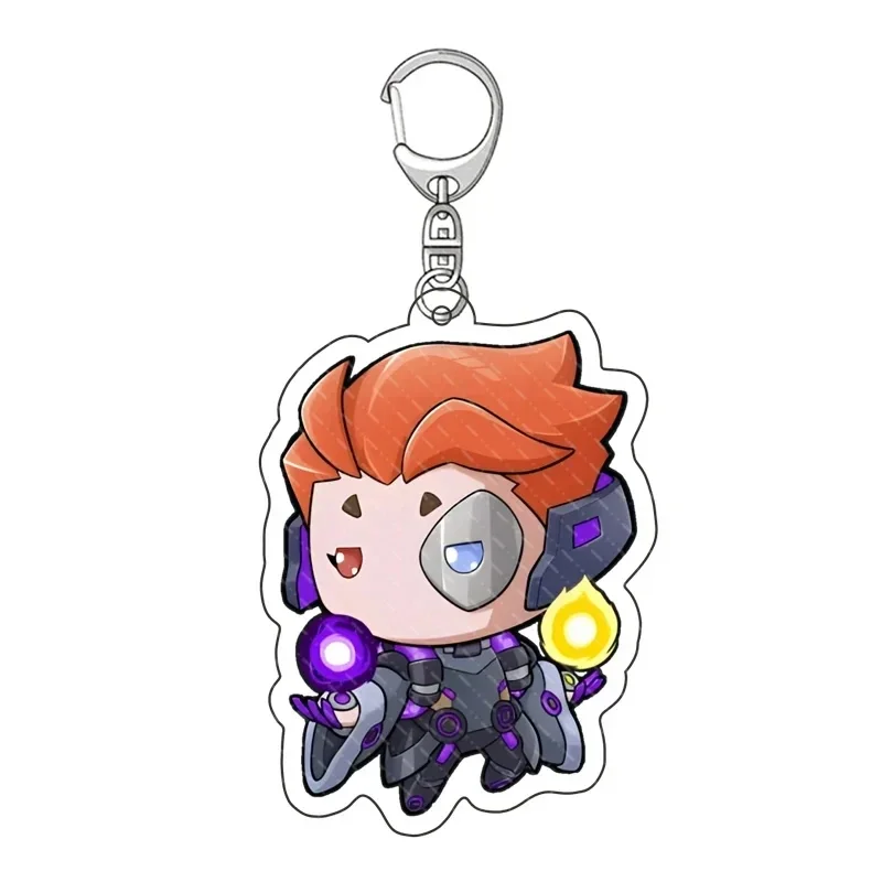 Acrylic Cartoon Anime Pendant Keychains Holder Car Key Chain Key Ring Phone Bag Hanging Jewelry Gifts Accessories Overwatch