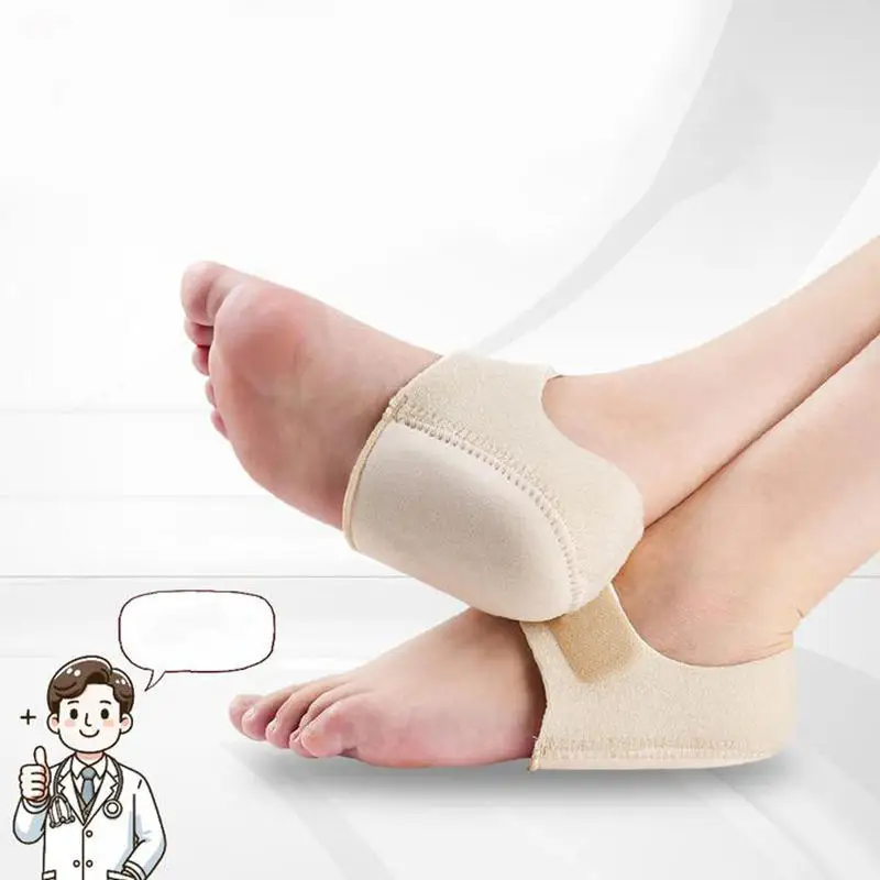2-teilige Schmerzlinderung für Plantar-Gel-Fersenpolster, Fasziitis-Socken, die in Schuhen getragen werden, dünne Fersensporn, Fußpflege, Schutz, Fersenärmel – Detail 11