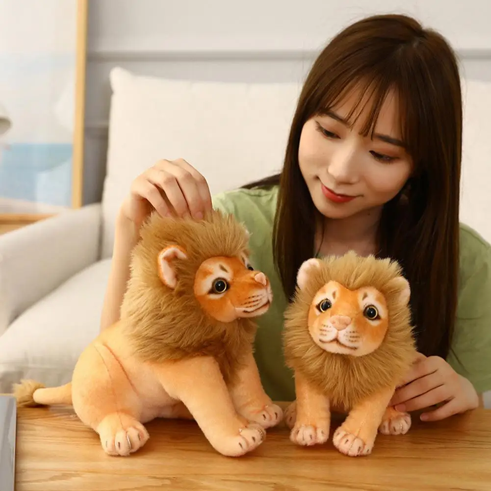 23/28CM Simulated Lion Plush Pillow Filling Toy for Children Cute Creative Soft Cotton Plush Stuffed Doll Lion Boy Girl Toy Gift 2
