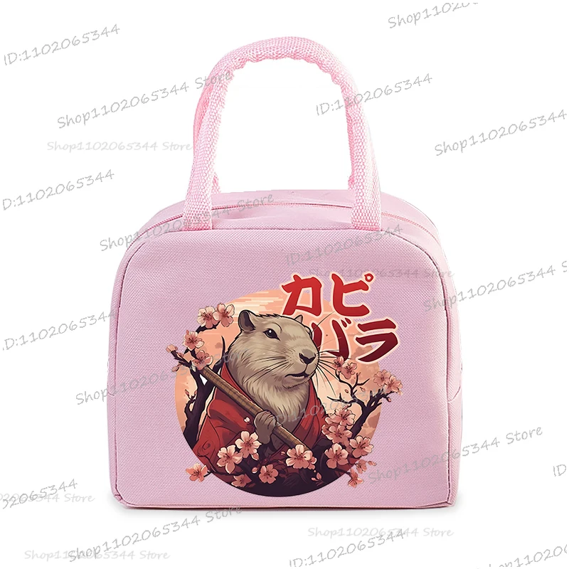 Cute Capybara Print Women Men Lunch Bag Fashion Animal Capybara Portable Insulated Bags School Kids Multifunctional Food Handbag lunch bag bento bag