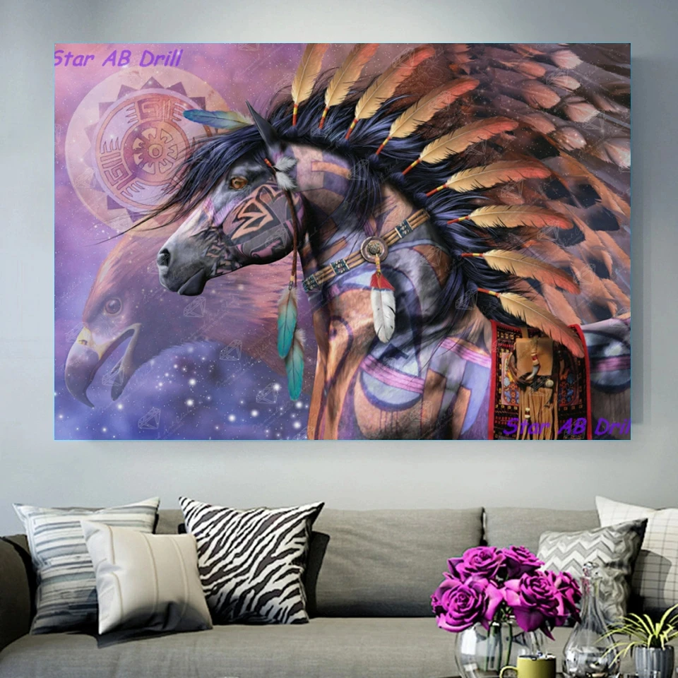 5D DIY Full Diamond Painting Kit Running Horse Diamond Art Cross Stitch Kit  Living Room Wall Decor Home Decor Animal Painting - AliExpress