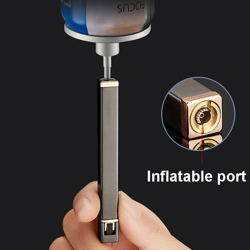 Slim Mini Lighter Refillable Butane Gas Convenient and Lightweight Cigarette Flame Lighter Grinding Wheel Metal