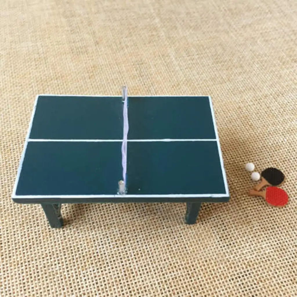 1/12 Dollhouse Miniatures Furniture Tennis Table And Balls Full Set