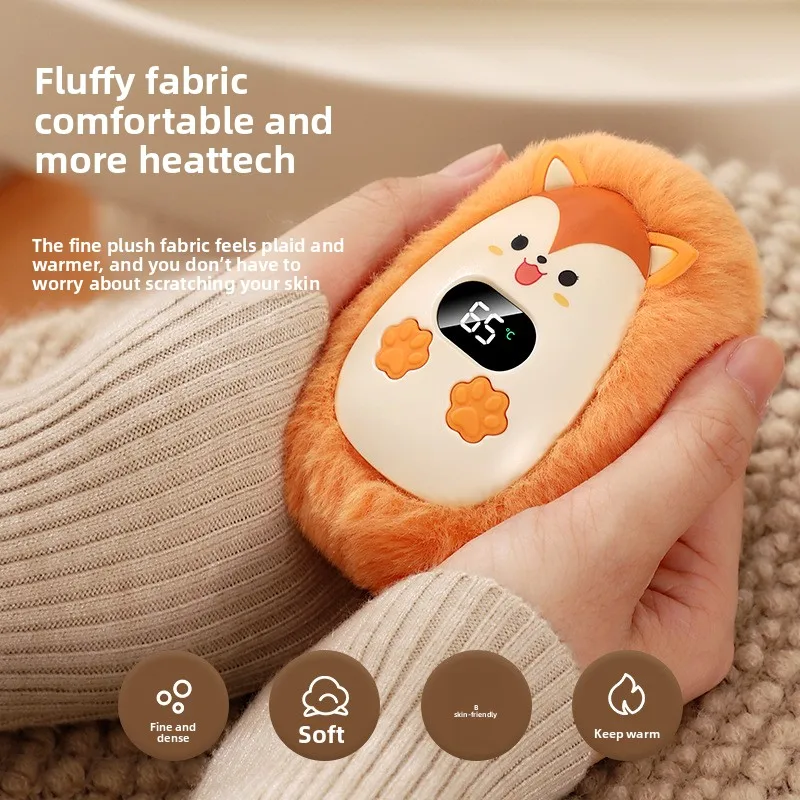 Plush Hand Warmer Mini Hand Warmer Heater Cartoon Portable Hand Heater for Indoor Outdoor Electric Hand Warmer Digital Display