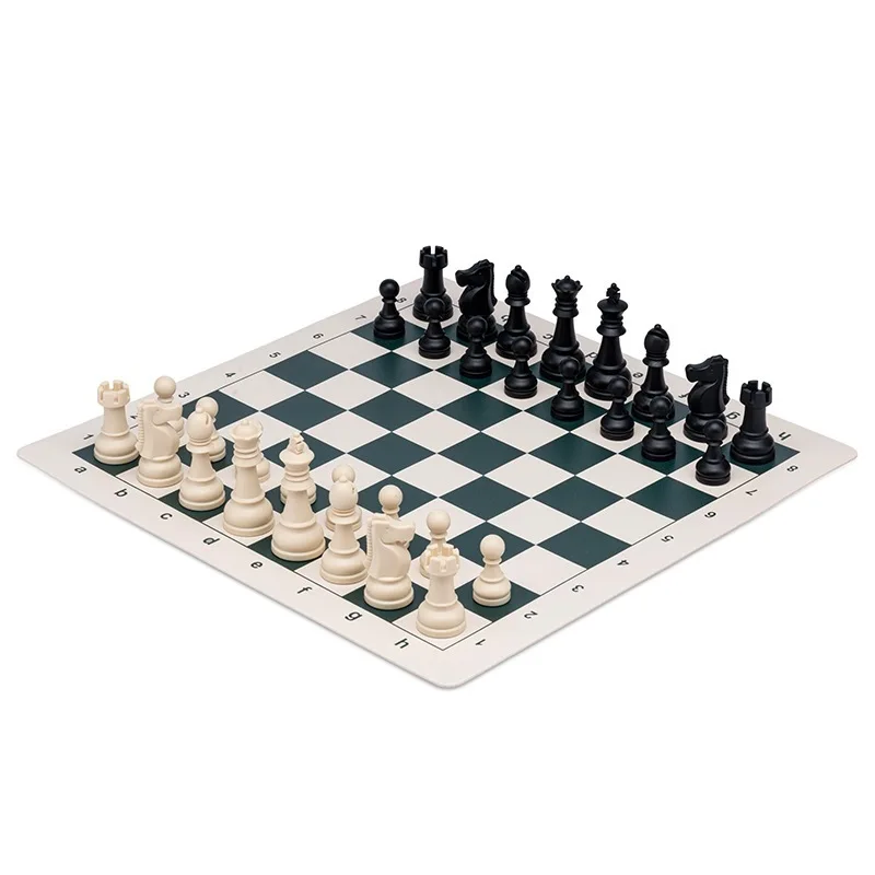 Chess Double sided Leather Chessboard King Height 8.2cm Chess Pieces Elementary School Children's Competition Set