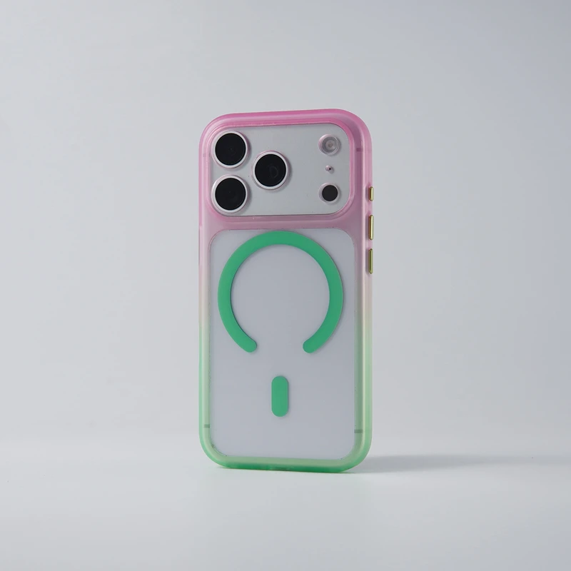 Magnetic Gradient Clear Hard Case with Wireless Charging