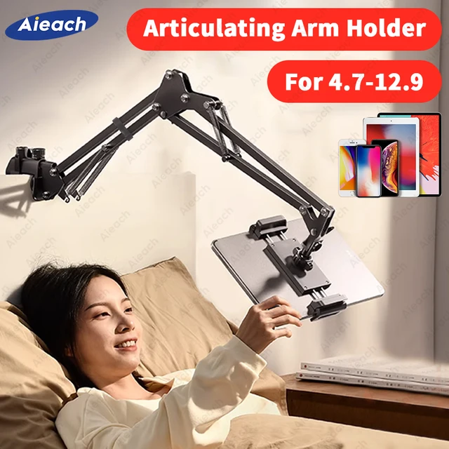 Tablet Holder For Bed iPad Stand 360° Rotating Desktop Phone Mount with Aluminum Arm For 4.5"~12.9" Xiaomi Lenovo Samsung Tablet 1
